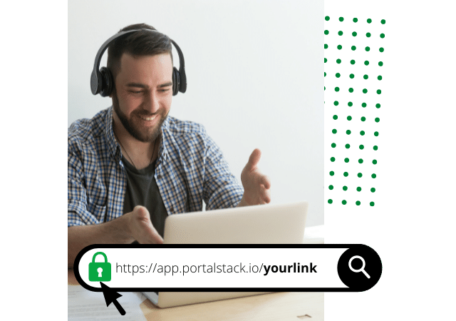 man on a video call using portalstack's client portal software