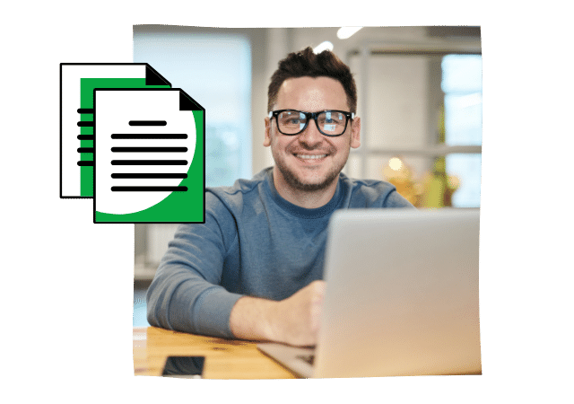 man reusing document collection templates