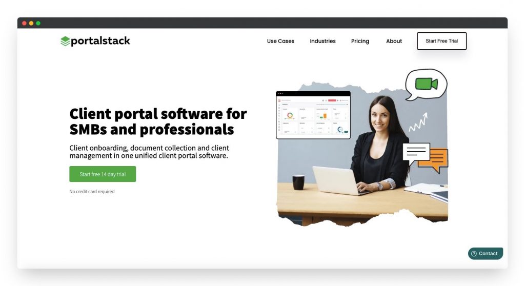 screenshot of portalstack software