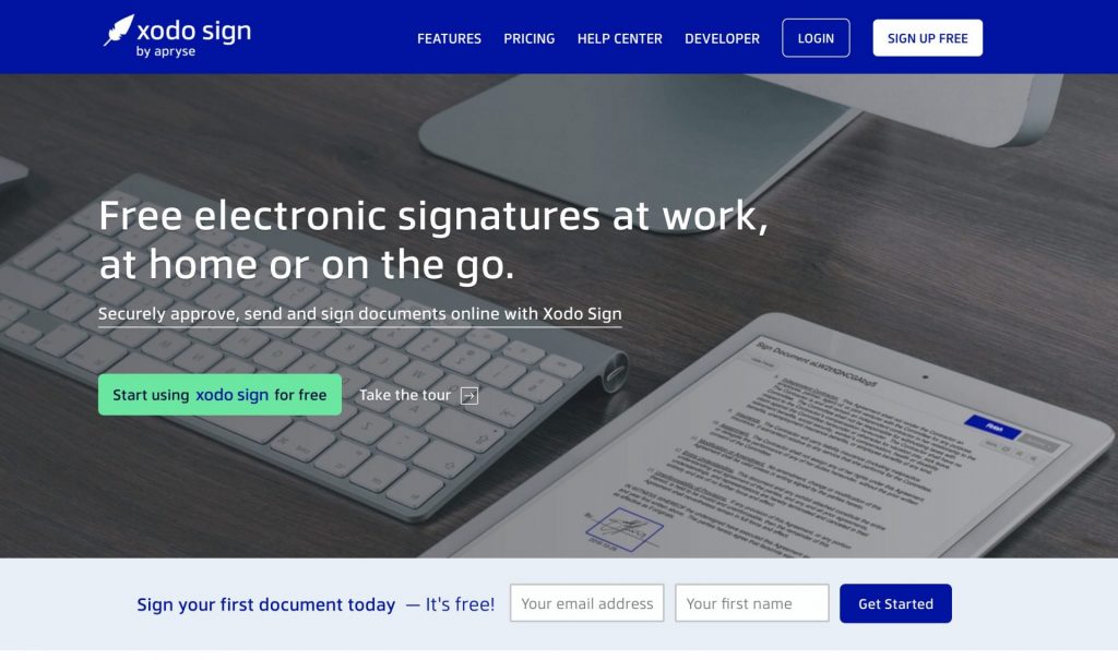 Xodo Sign - Free eSignature app for small documents signed per month