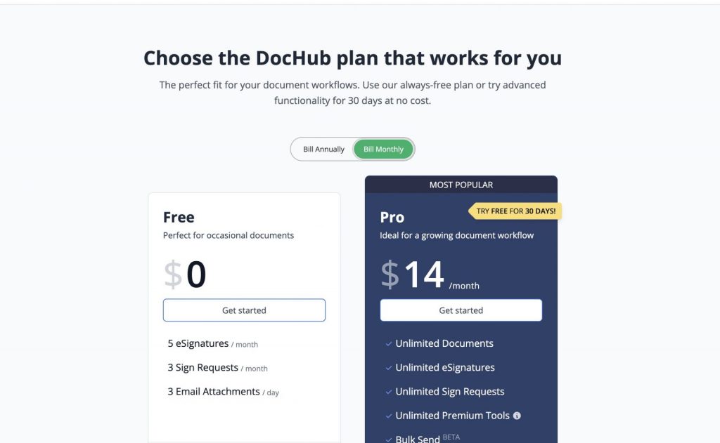 DocHub Pricing