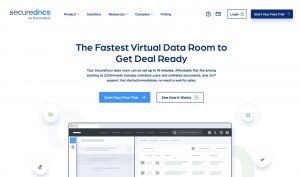 SecureDocs offers a straightforward virtual data room for startups