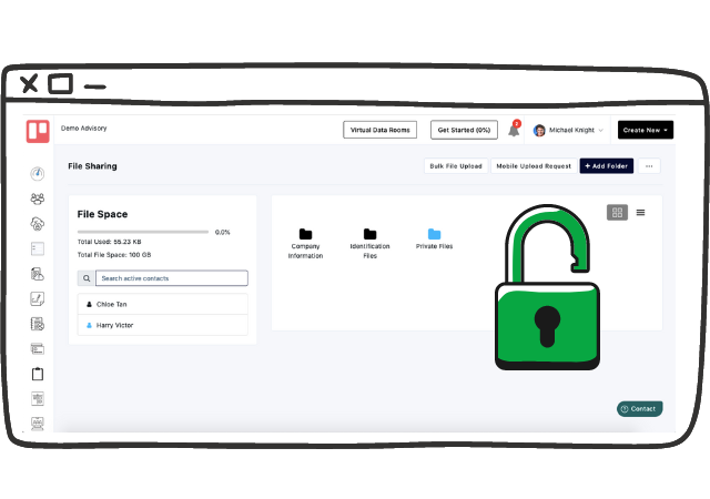 screenshot of portalstack's secure file sharing portal