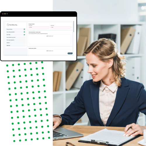 woman using portalstack client onboarding software